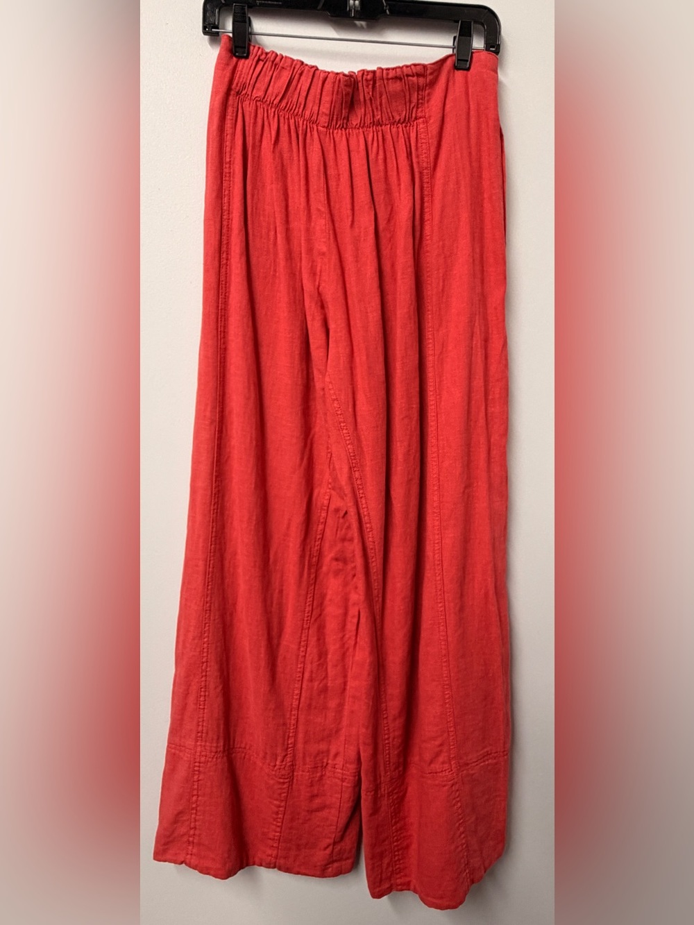 Free People Day's End Linen Pull-On Pants in Poppy Red - Picture 4 of 6